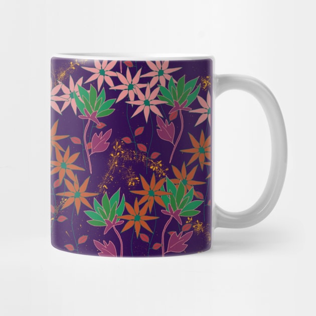 Wildflowers on Purple by MitaDreamDesign